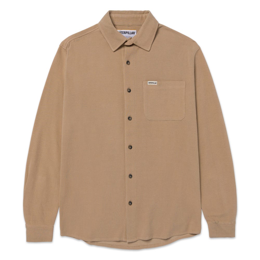 Camisa Hombre Waffle Knit L/s Button Up
