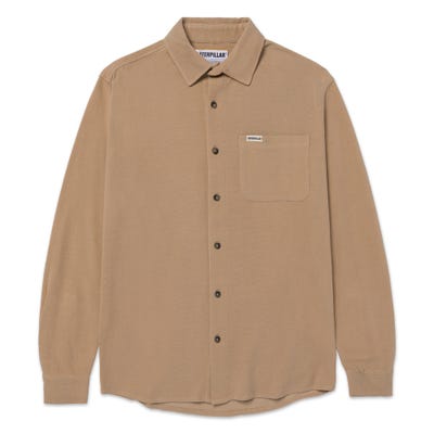 Camisa Hombre Waffle Knit L/s Button Up