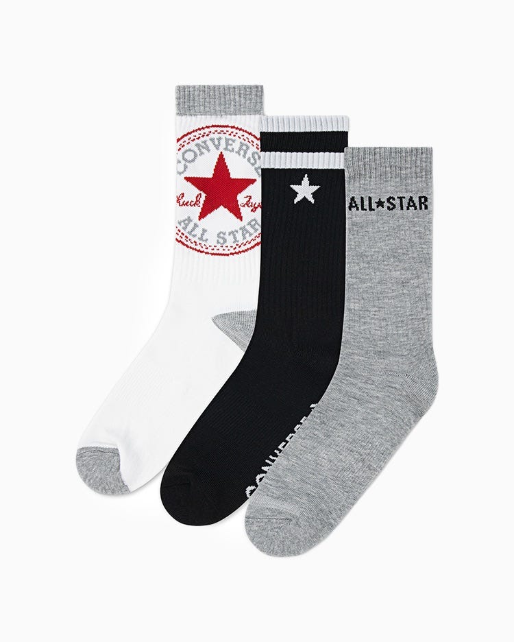 Medias Hombre Pack X3 Crew Clásica Oversized Patch 