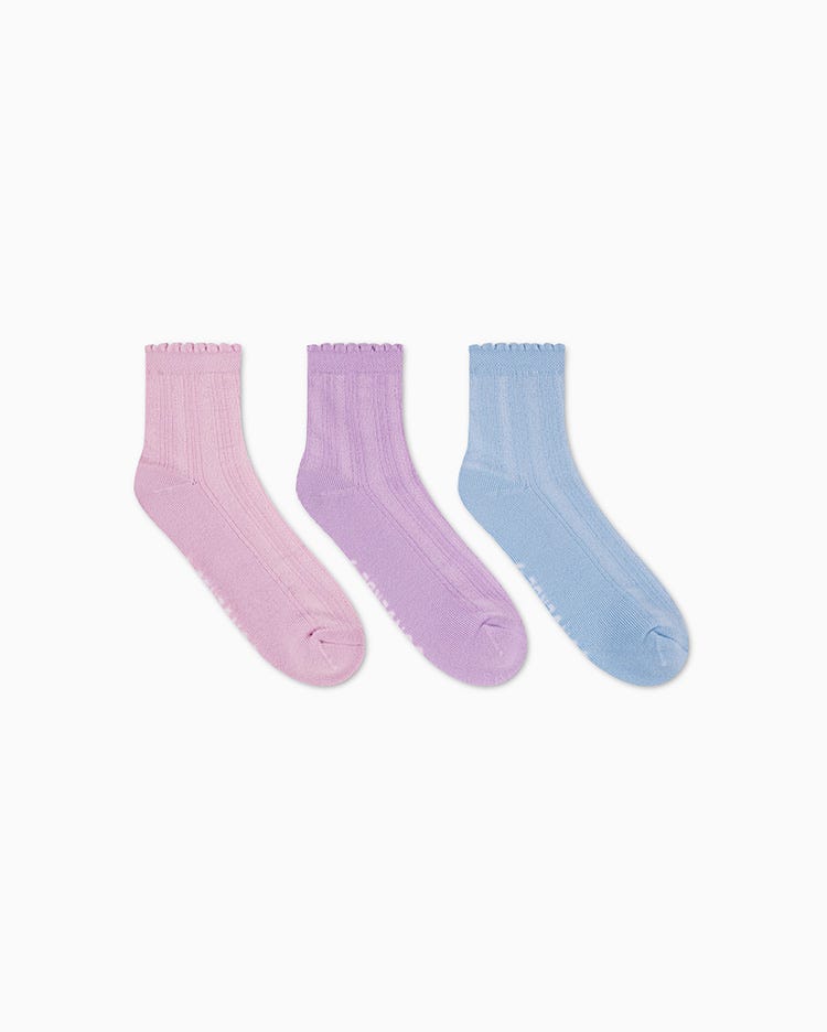 Medias Mujer Pack X3 Tobilleras Pointelle