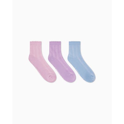 Medias Mujer Pack X3 Tobilleras Pointelle